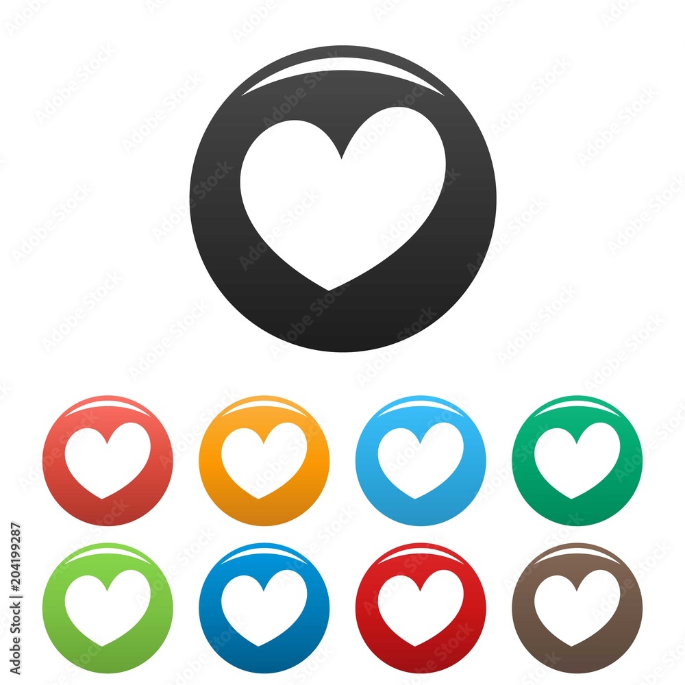 Fiery heart icon. Simple illustration of fiery heart vector icons set color isolated on white Fiery heart icon. Simple illustration of fiery heart vector icons set color isolated on white