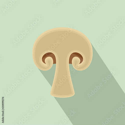 Half of mushroom icon. Flat illustration of half of mushroom vector icon for web design