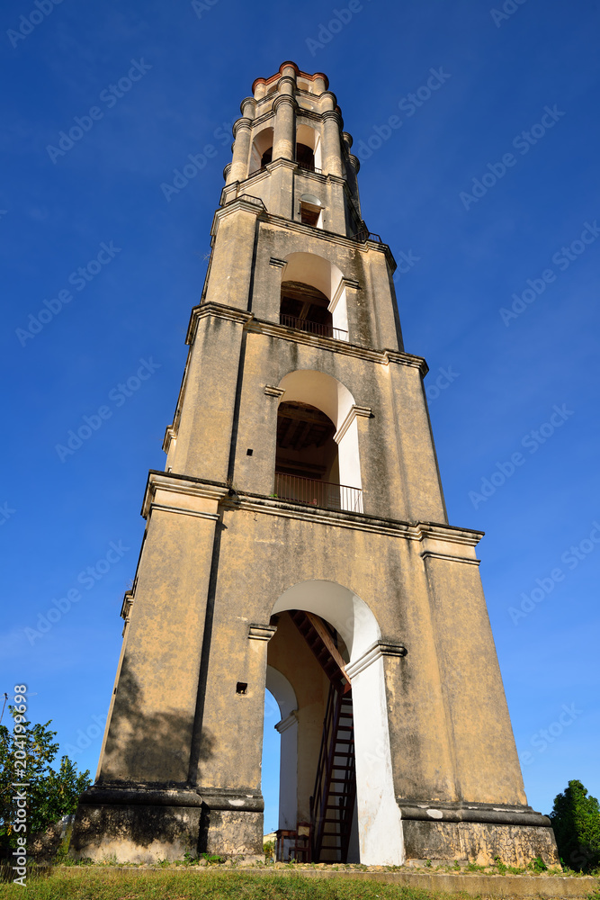 Manaca Iznaga tower in Valle de los Ingenios valley near Trinidad city in Cuba