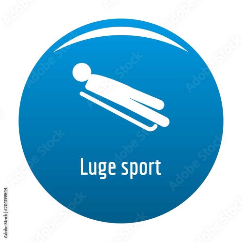 Luge sport icon. Simple illustration of luge sport vector icon for any design blue