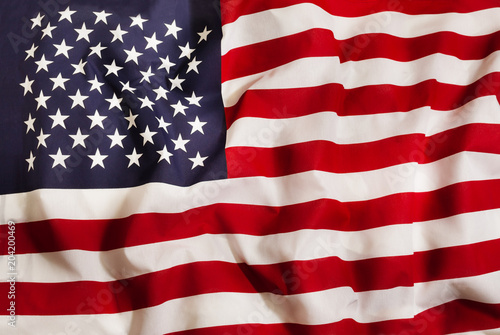 USA national flag with waving fabric 