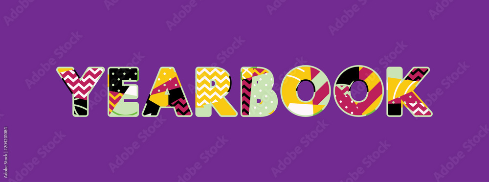 Naklejka premium Yearbook Concept Word Art Illustration