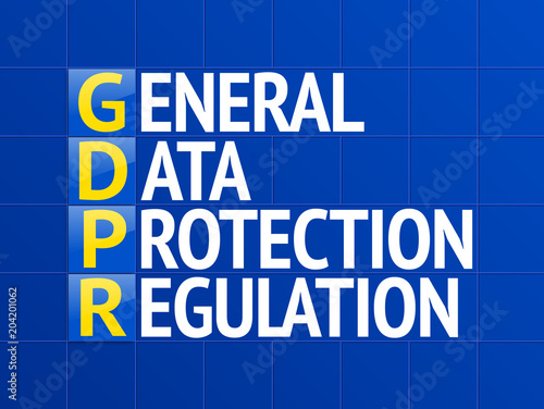 General Data Protection Regulation (GDPR). Four button with letters on tiles. Concept illustration. Vector.