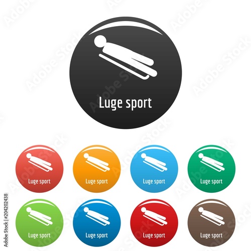 Luge sport icon. Simple illustration of luge sport vector icons set color isolated on white