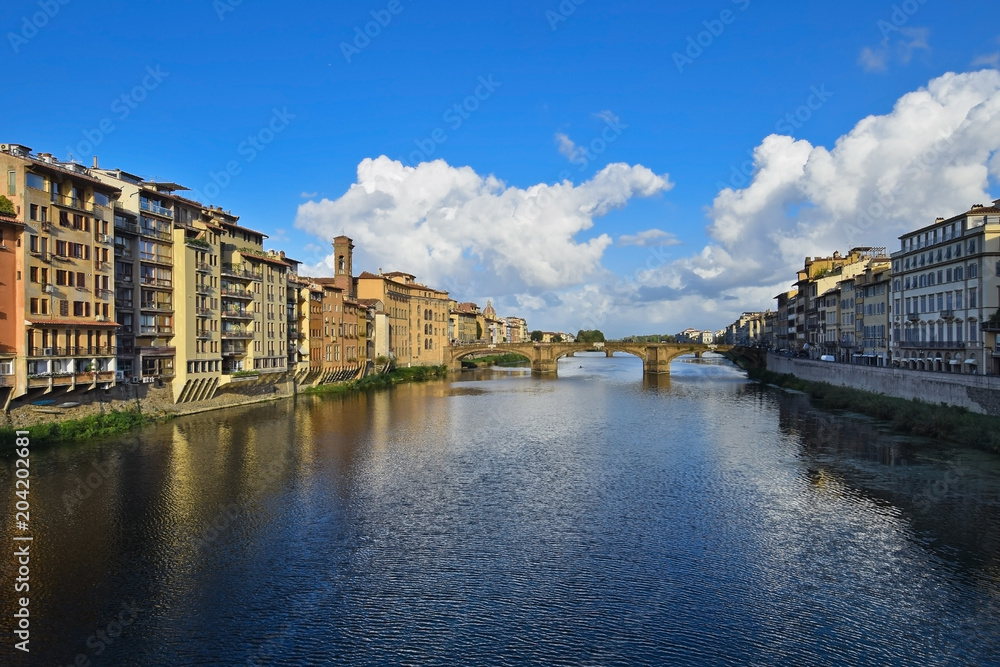 View from Ponte Vecchio in Florence in Italy.