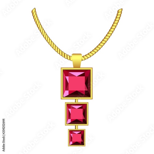 Garnet jewelry icon. Realistic illustration of garnet jewelry vector icon for web design isolated on white background