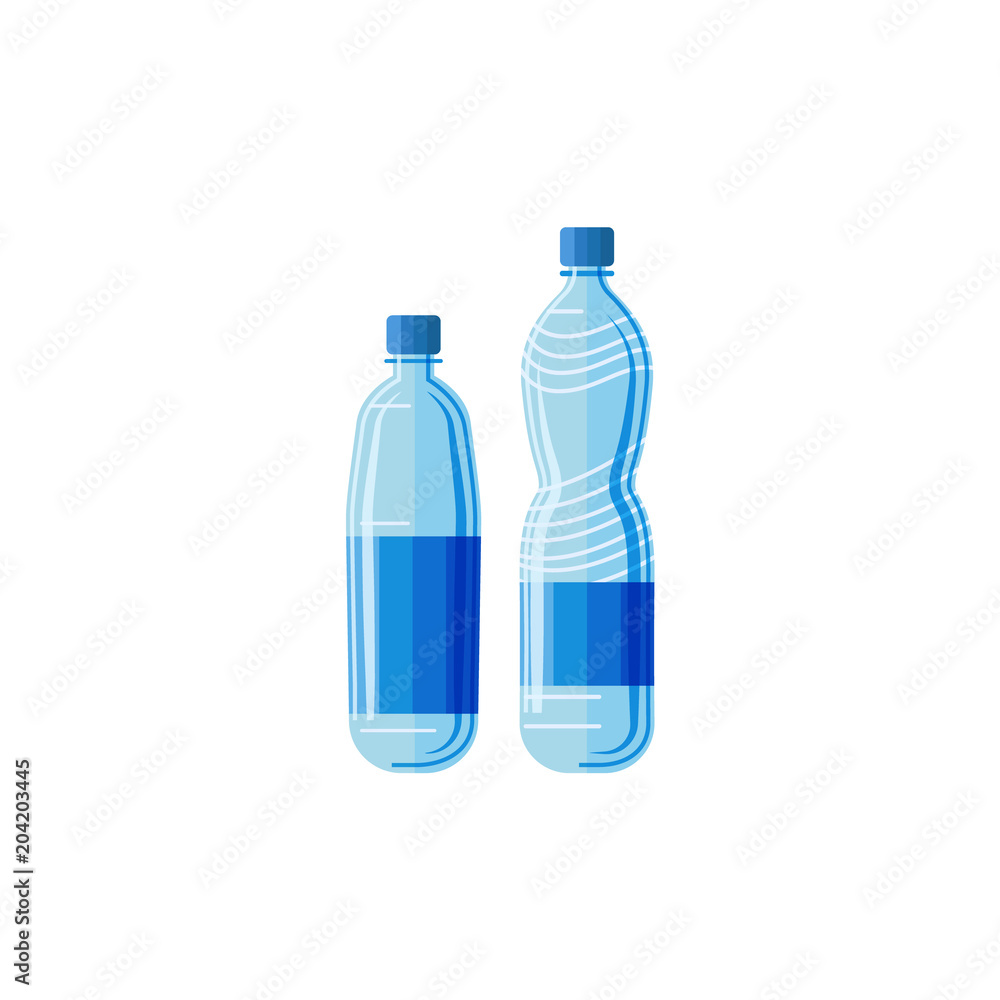 Plastic bottles set on white background. Plastic bottles set on white background.