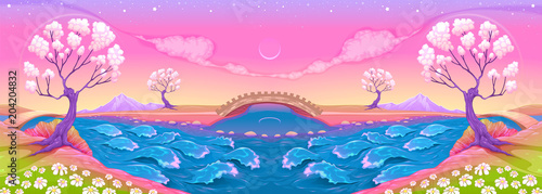 Fantasy landscape with river