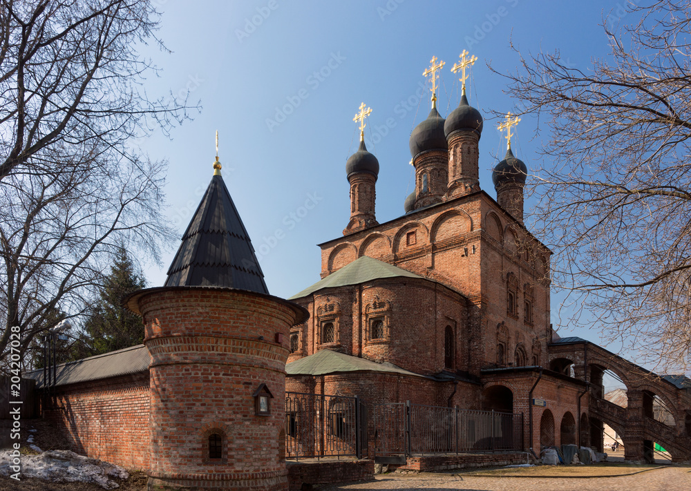 Cathedral on the historic street in Moscow Russia - Krutitskoe Compound