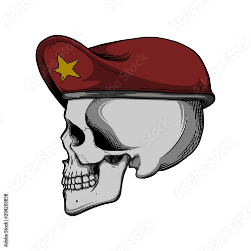 skull with red beret
