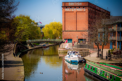 Buildings and canals in Nottingham, England
