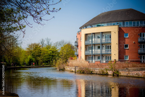 Buildings and canals in Nottingham, England
