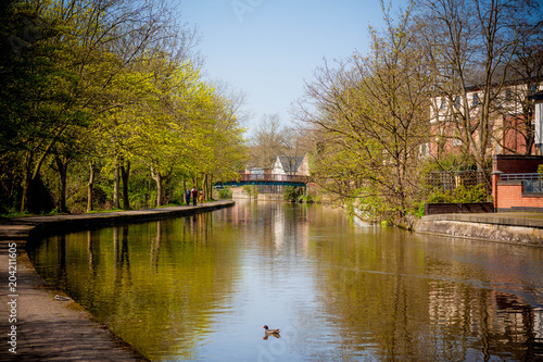 Buildings and canals in Nottingham, England