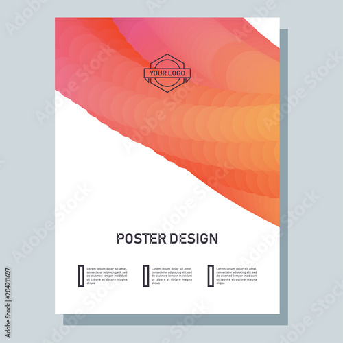 Abstract poster with overflow with the blend. Bright fluorescent color, fashionable modern design