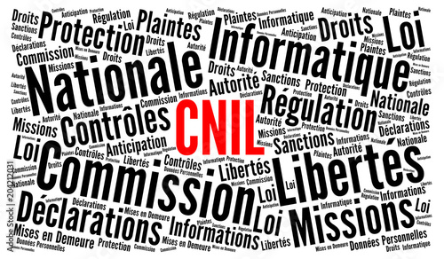 CNIL commission nationale de l'informatique et des libertés nuage de mots  photo