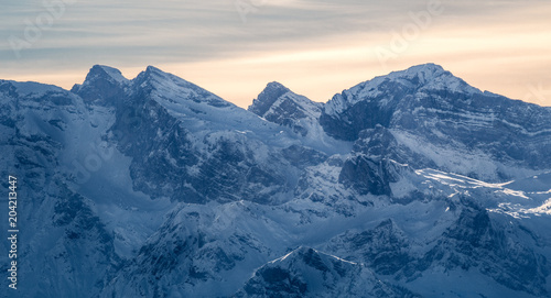 Mountain range with snow - Dramatic