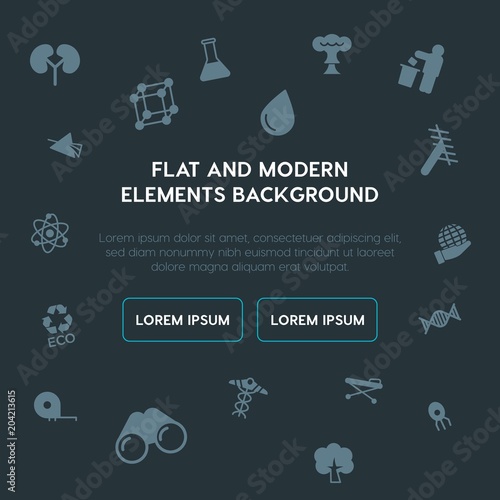 health, science, nature fill vector icons and elements background concept on dark background.Multipurpose use on websites, presentations, brochures and more