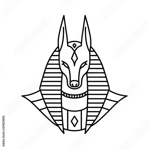 anubis logo vector line art outline monoline illustration