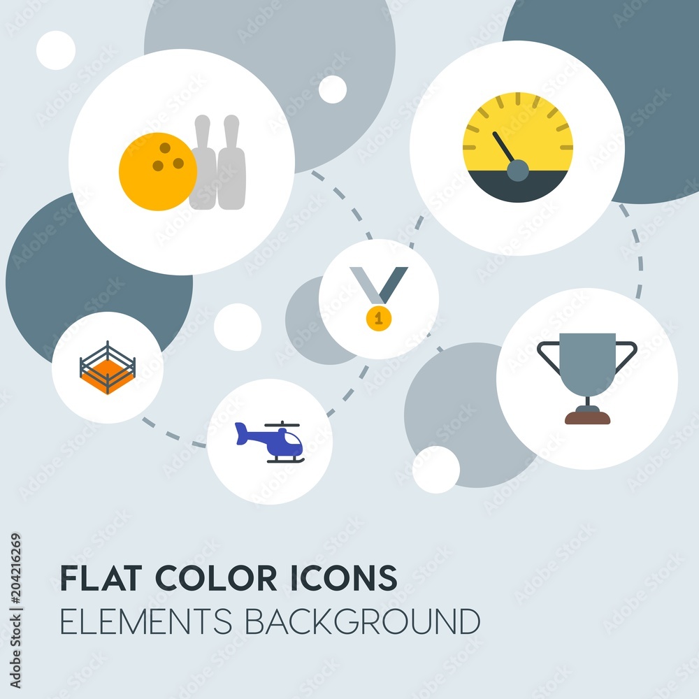 Fototapeta premium transports, science, sports flat vector icons and elements background with circle bubbles networks.Multipurpose use on websites, presentations, brochures and more