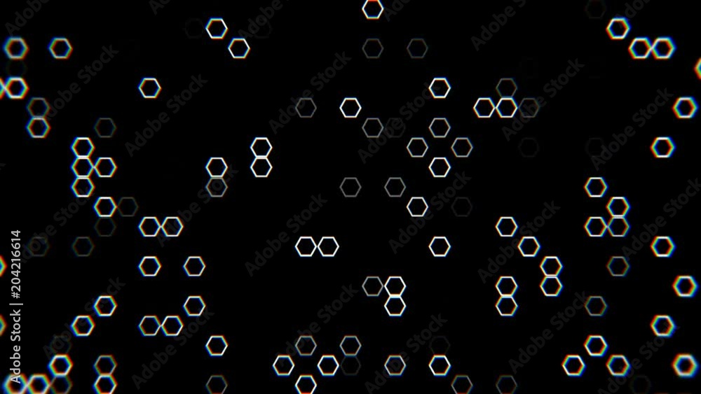 Random Blinking Hexagons with RGB Shift. VJ Loop Random Blinking Hexagons with RGB Shift. VJ Loop