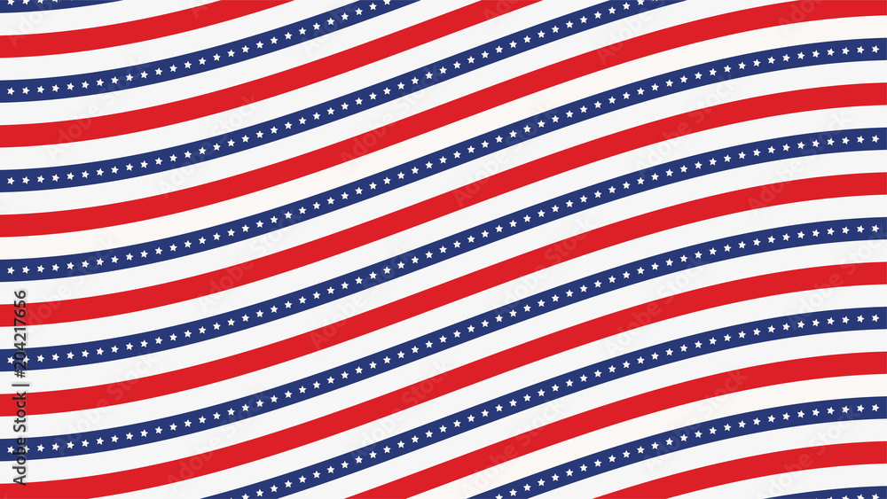 US American flag background horizontal web banner. Wave composition blue, red and white. Vector illustration. US American flag background horizontal web banner. Wave composition blue, red and white. Vector illustration.
