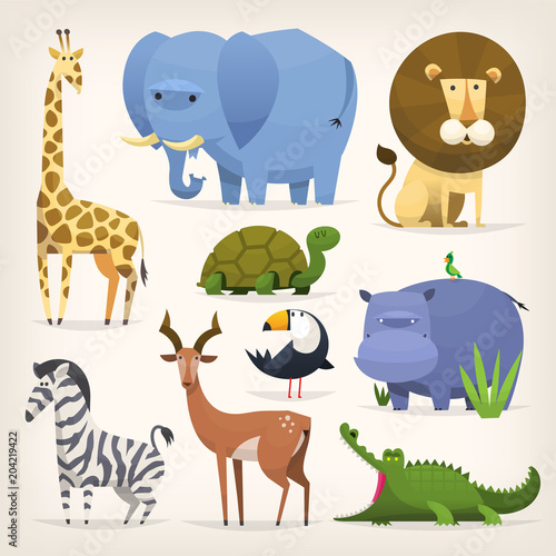 Tropical birds and animals