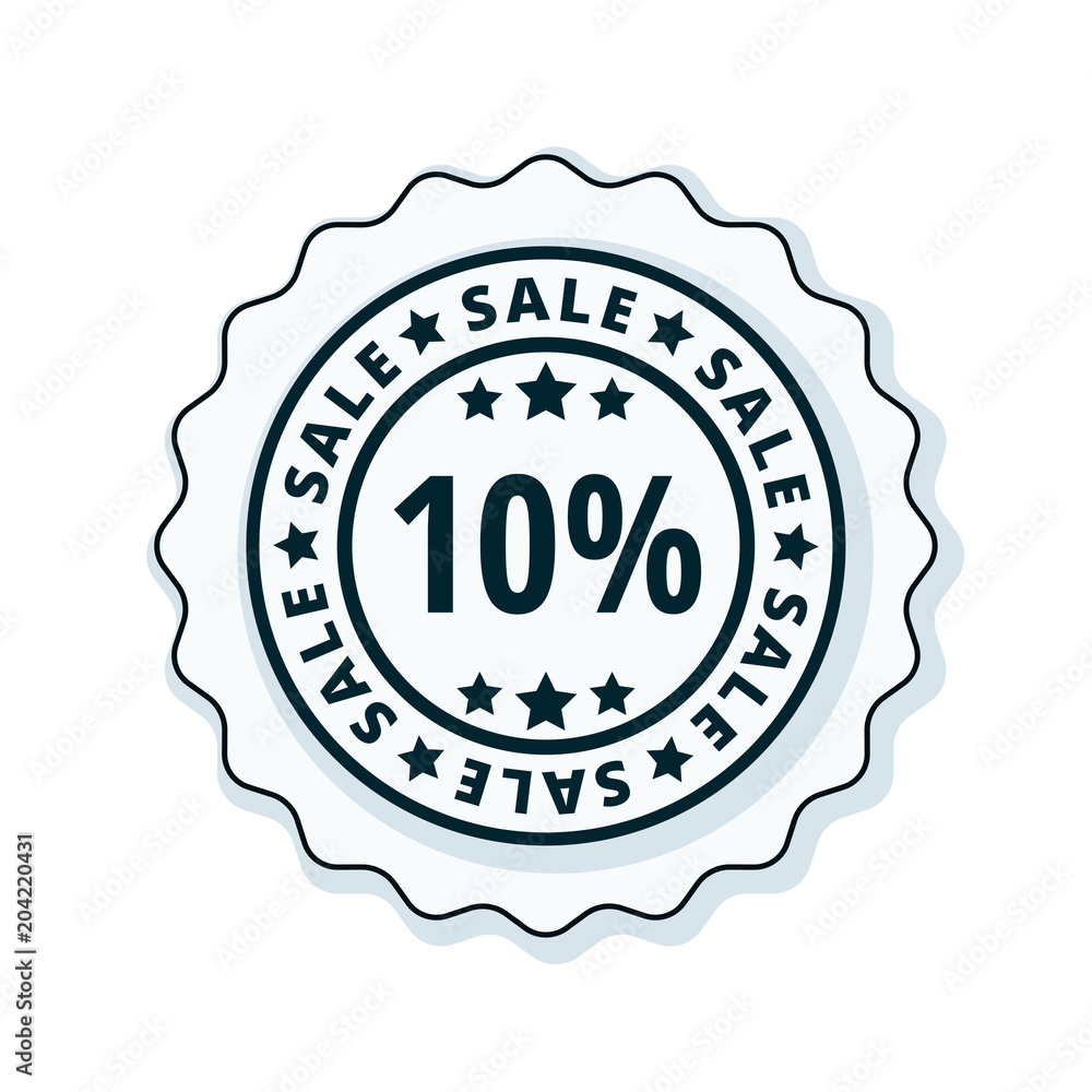 10% Sale label illustration 10% Sale label illustration