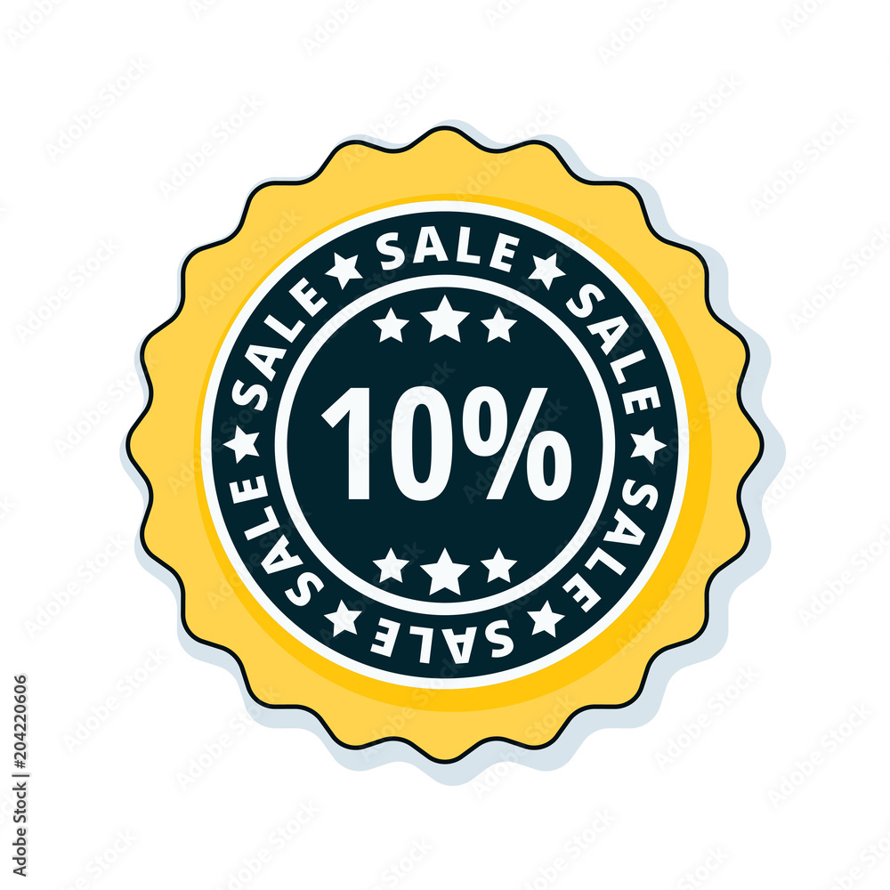 10% Sale label illustration 10% Sale label illustration