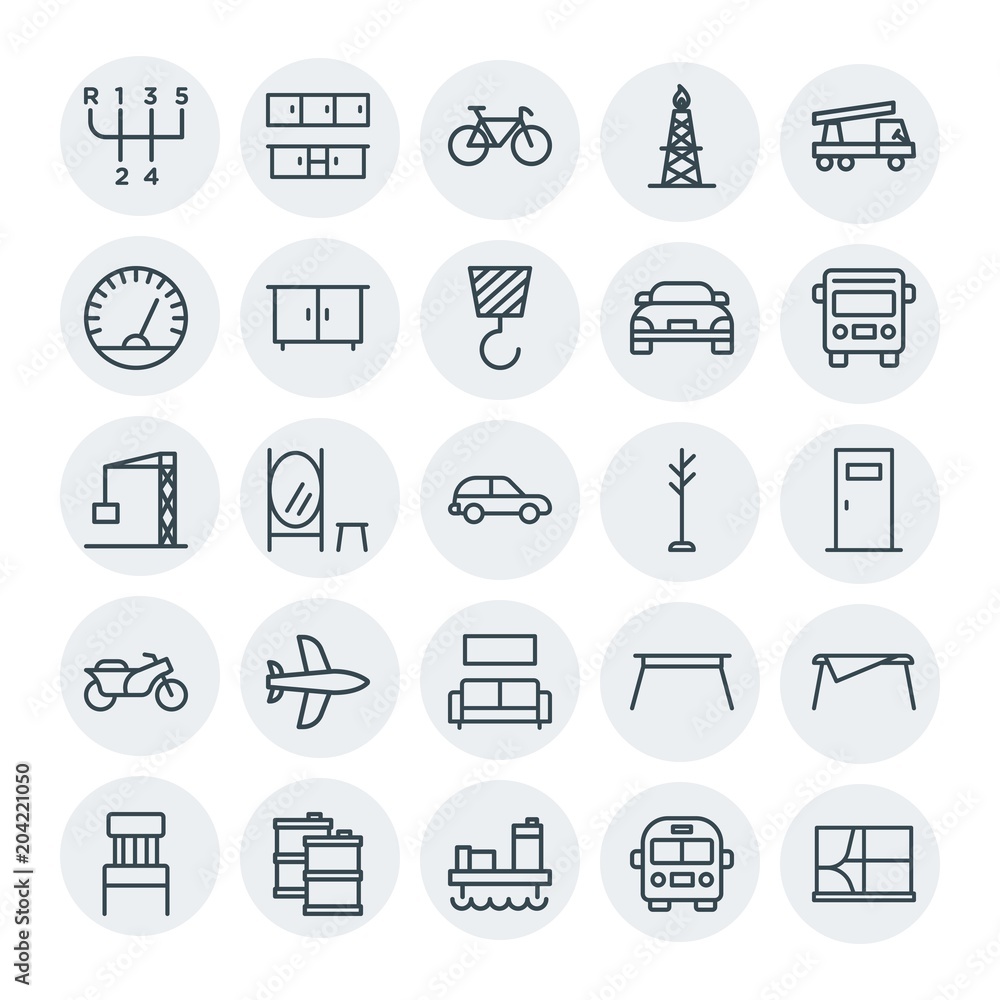 Modern Simple Set of transports, industry, furniture Vector outline Icons. Contains such Icons as interior, sport, window, housework, oil and more on white background. Fully Editable. Pixel Perfect Modern Simple Set of transports, industry, furniture Vector outline Icons. Contains such Icons as interior, sport, window, housework, oil and more on white background. Fully Editable. Pixel Perfect