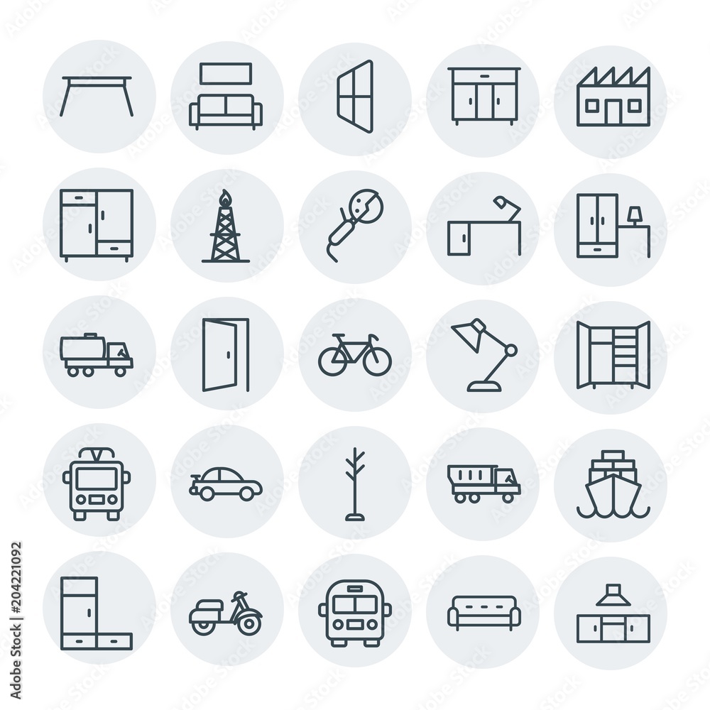 Modern Simple Set of transports, industry, furniture Vector outline Icons. Contains such Icons as delivery, ship, factory, room, cargo and more on white background. Fully Editable. Pixel Perfect Modern Simple Set of transports, industry, furniture Vector outline Icons. Contains such Icons as delivery, ship, factory, room, cargo and more on white background. Fully Editable. Pixel Perfect