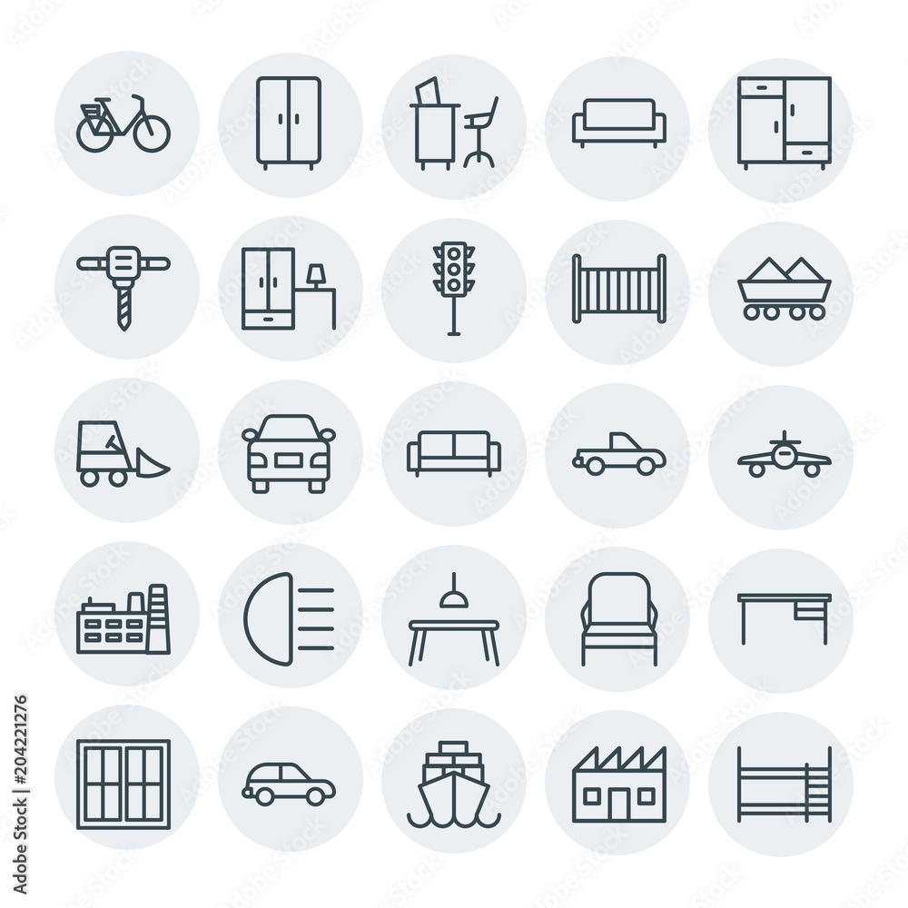 Modern Simple Set of transports, industry, furniture Vector outline Icons. Contains such Icons as chair, couch, cycle, double, sport and more on white background. Fully Editable. Pixel Perfect Modern Simple Set of transports, industry, furniture Vector outline Icons. Contains such Icons as chair, couch, cycle, double, sport and more on white background. Fully Editable. Pixel Perfect