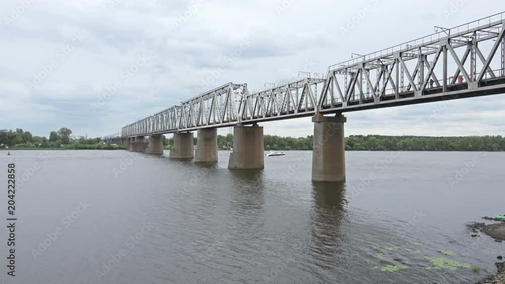 Big Railroad Bridge above the River Dnieper, Kyiv, Ukraine Big Railroad Bridge above the River Dnieper, Kyiv, Ukraine