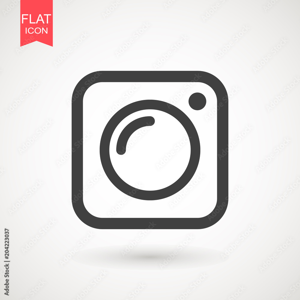 Camera icon, flat photo camera vector isolated. Modern simple snapshot photography sign. Instant Photo internet concept. Trendy symbol for website design, web button, mobile app. Logo illustration Camera icon, flat photo camera vector isolated. Modern simple snapshot photography sign. Instant Photo internet concept. Trendy symbol for website design, web button, mobile app. Logo illustration