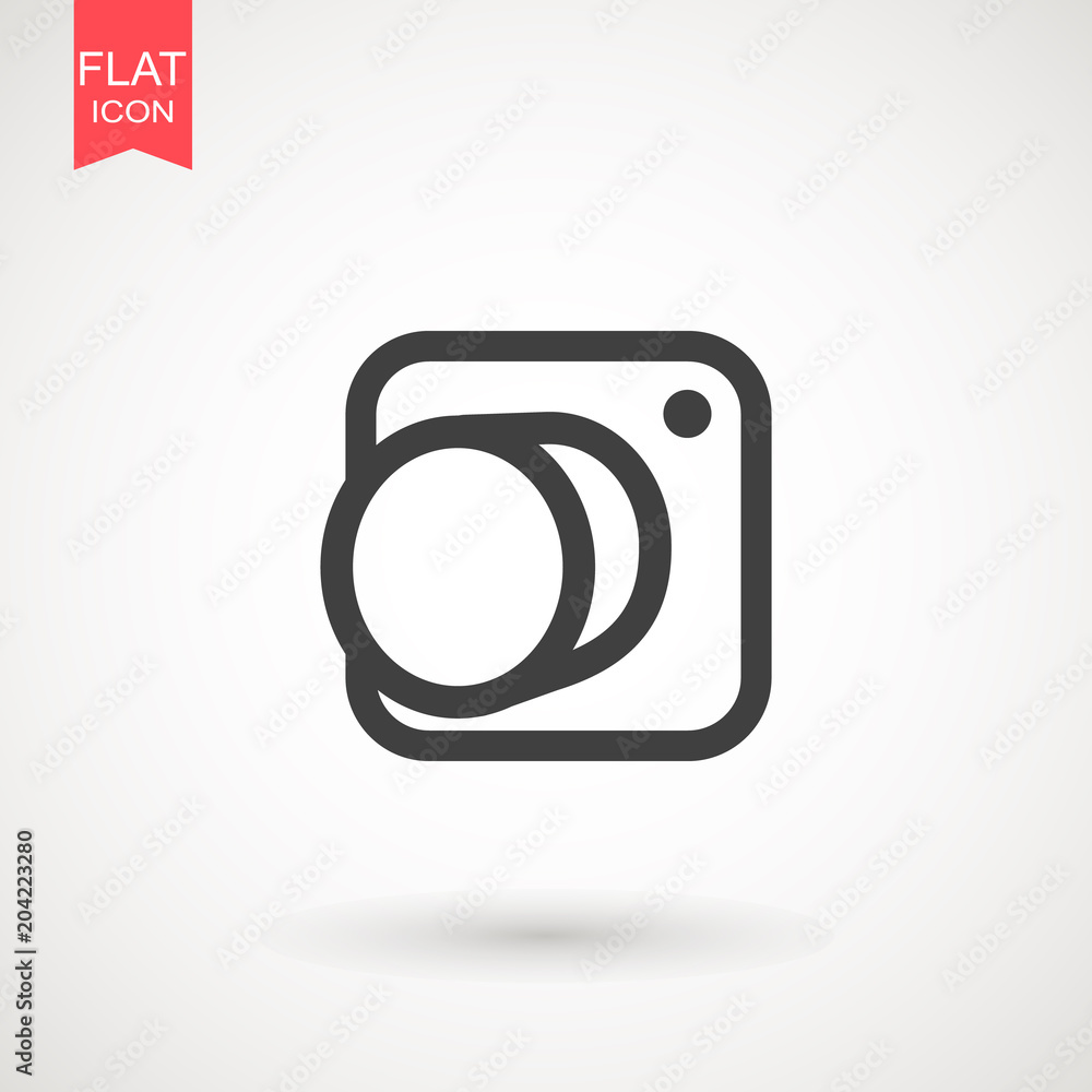 Camera icon, flat photo camera vector isolated. Modern simple snapshot photography sign. Instant Photo internet concept. Trendy symbol for website design, web button, mobile app. Logo illustration Camera icon, flat photo camera vector isolated. Modern simple snapshot photography sign. Instant Photo internet concept. Trendy symbol for website design, web button, mobile app. Logo illustration