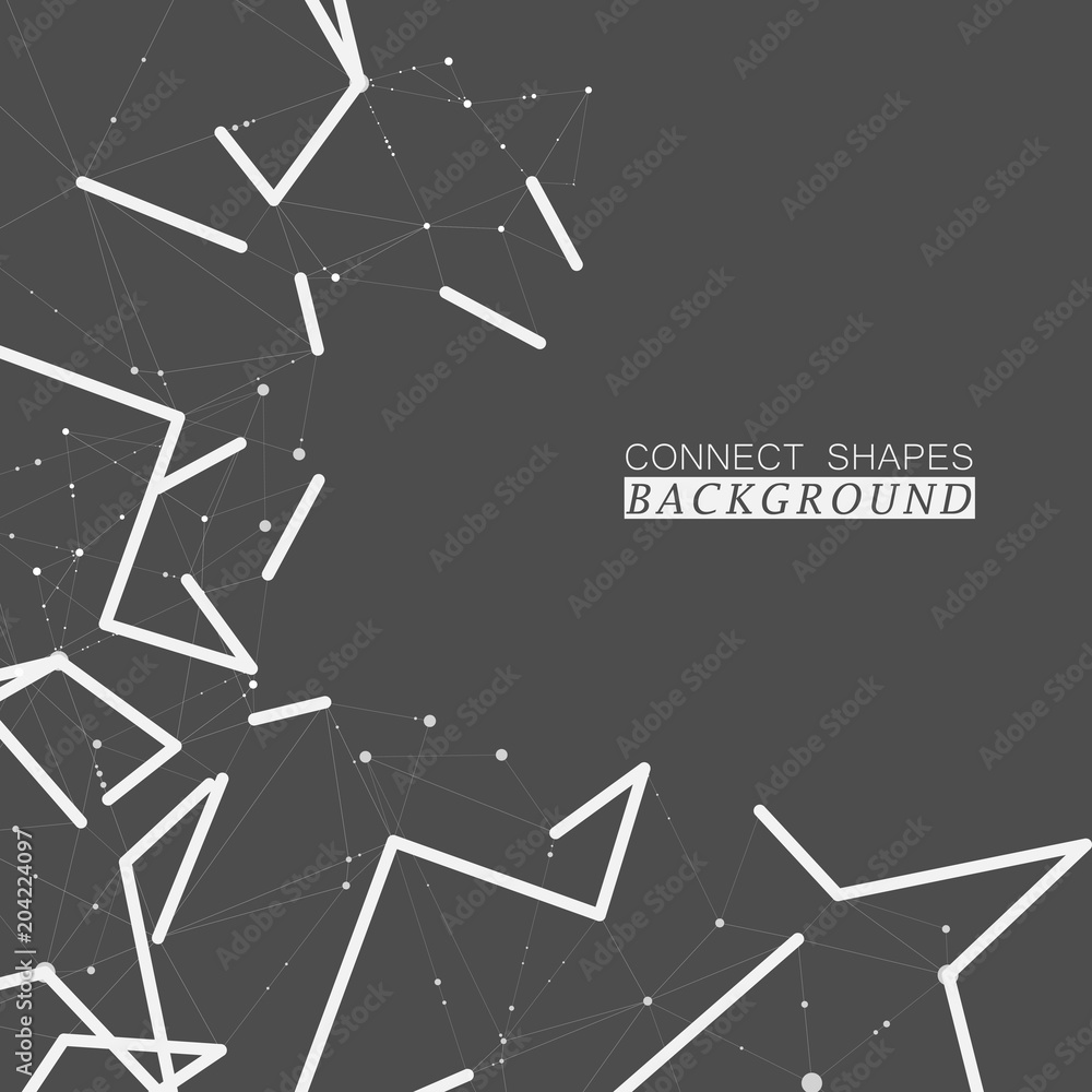 Abstract polygonal technology background with connected dots and lines Abstract polygonal technology background with connected dots and lines