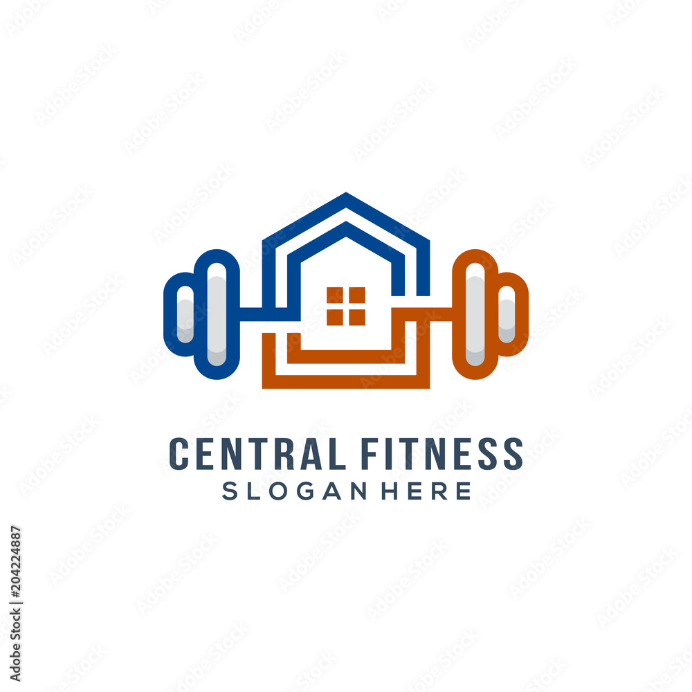 central fitness logo template vector illustration
