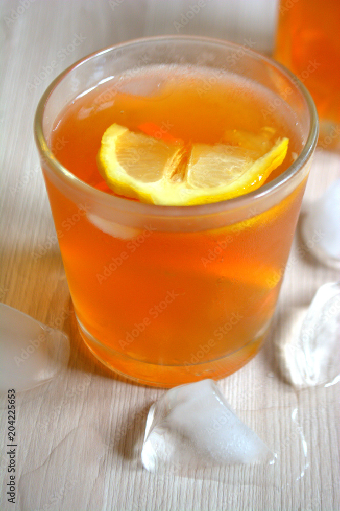 Iced tea with lemon and orange. Refreshment Iced tea with lemon and orange. Refreshment