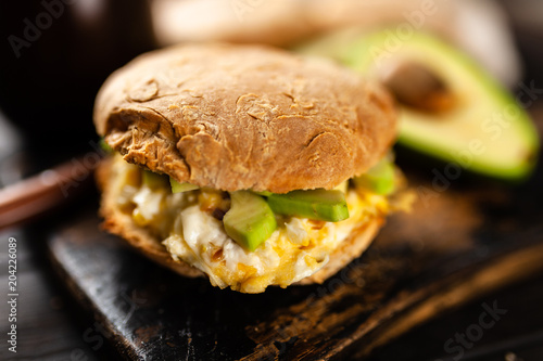 Avocado and egg sandwich