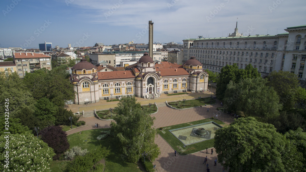 Aerial view of the Museum of Sofia, Bulgaria