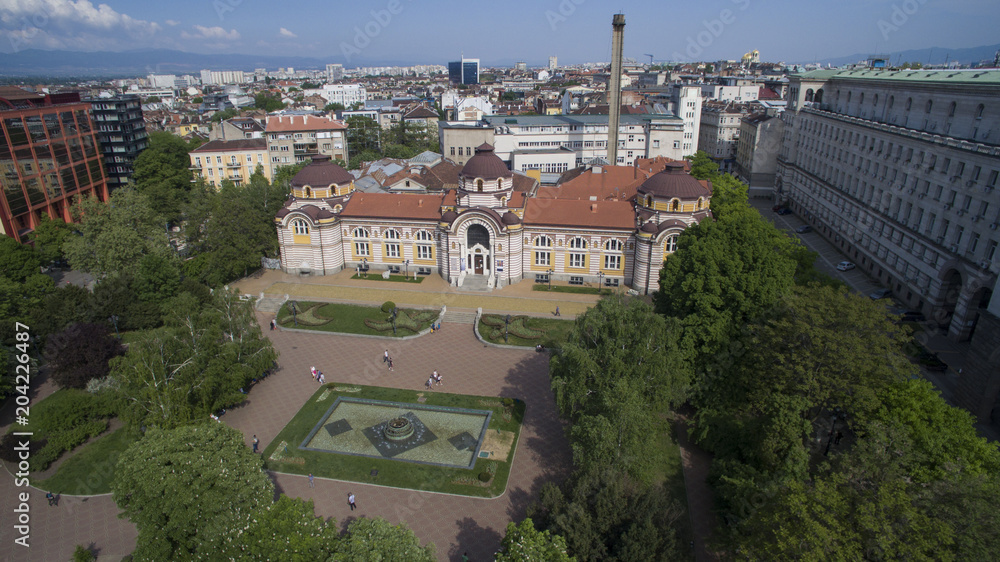 Aerial view of the Museum of Sofia, Bulgaria