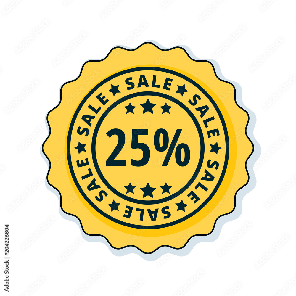 25% Sale label illustration 25% Sale label illustration