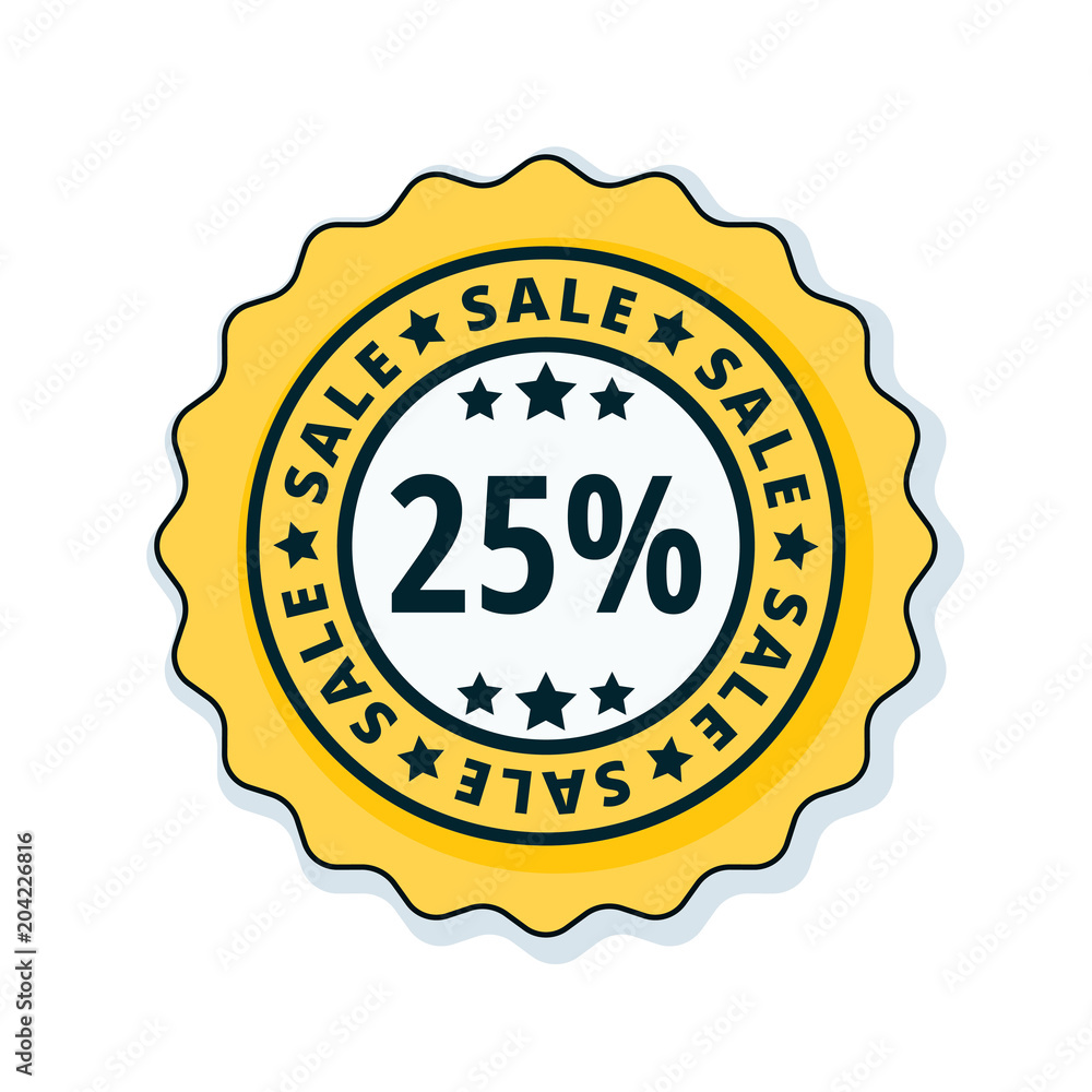 25% Sale label illustration 25% Sale label illustration
