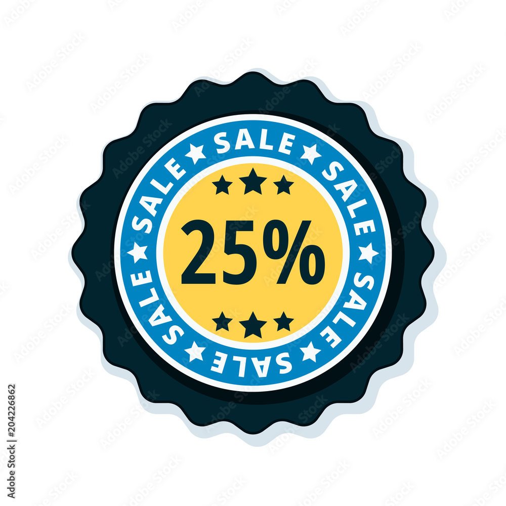 25% Sale label illustration 25% Sale label illustration
