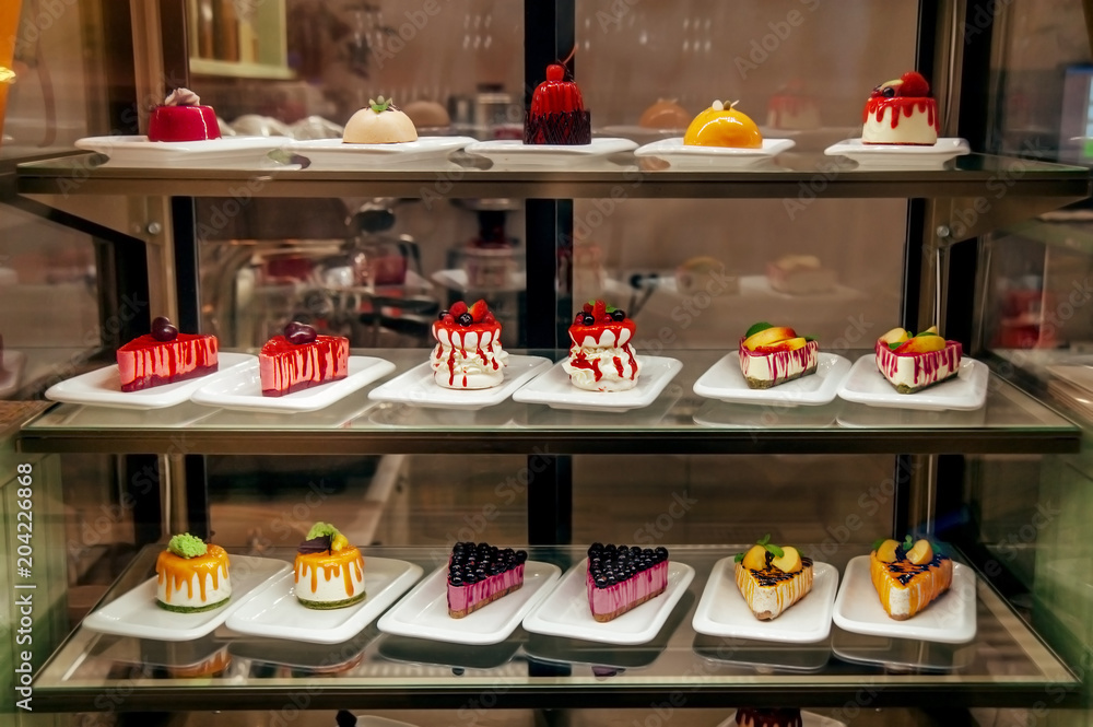 many little cakes beyond showcase in shop is on sale many little cakes beyond showcase in shop is on sale