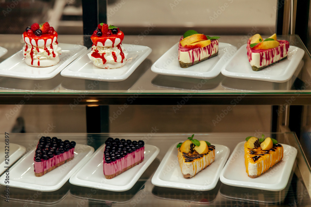 many little cakes beyond showcase in shop is on sale many little cakes beyond showcase in shop is on sale