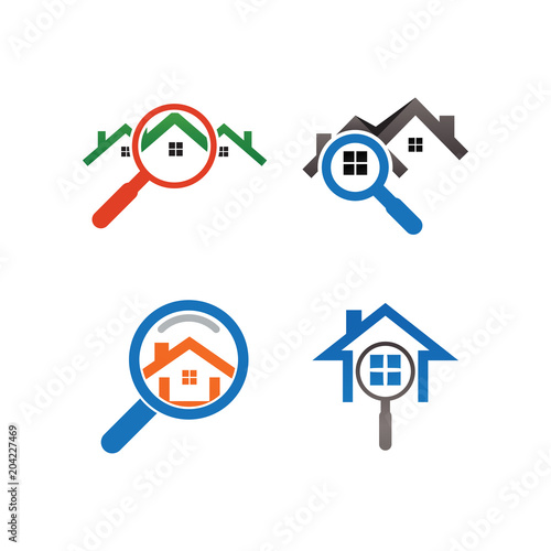 Real estate house finder logo template