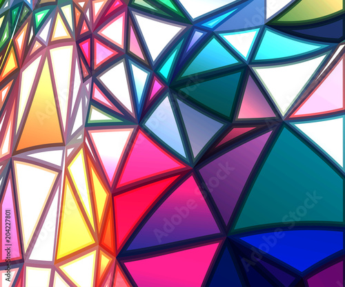 Colorful low poly triangular shapes geometric background with vibrant color tone.