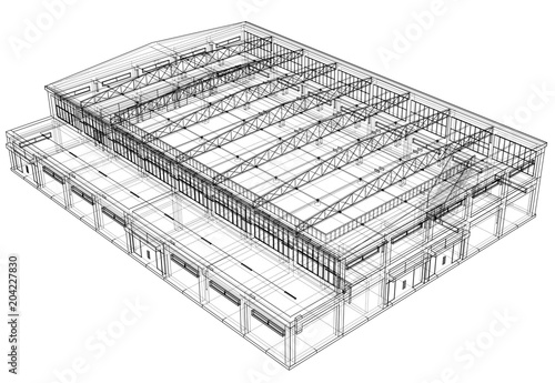 Warehouse sketch. Vector