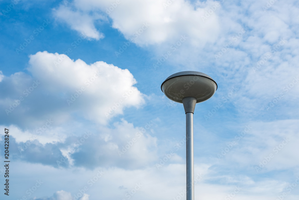 Circle lamp and sky background clouds Circle lamp and sky background clouds