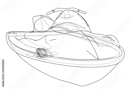 Jet ski sketch. Vector